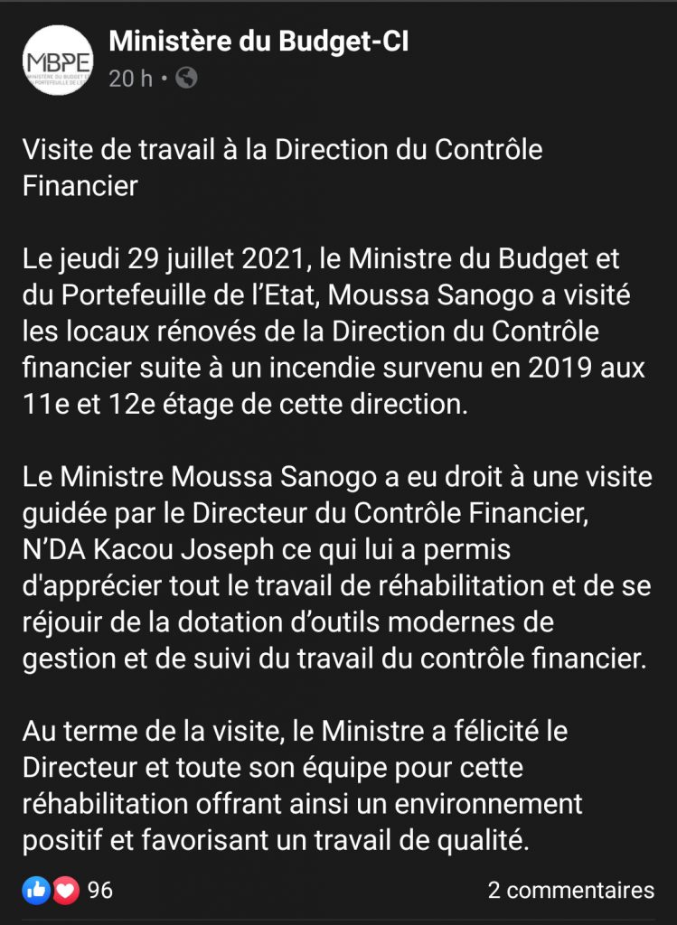 MBPE - MINISTERE DU BUDGET ET DU PORTEFEUILLE DE L'ETAT